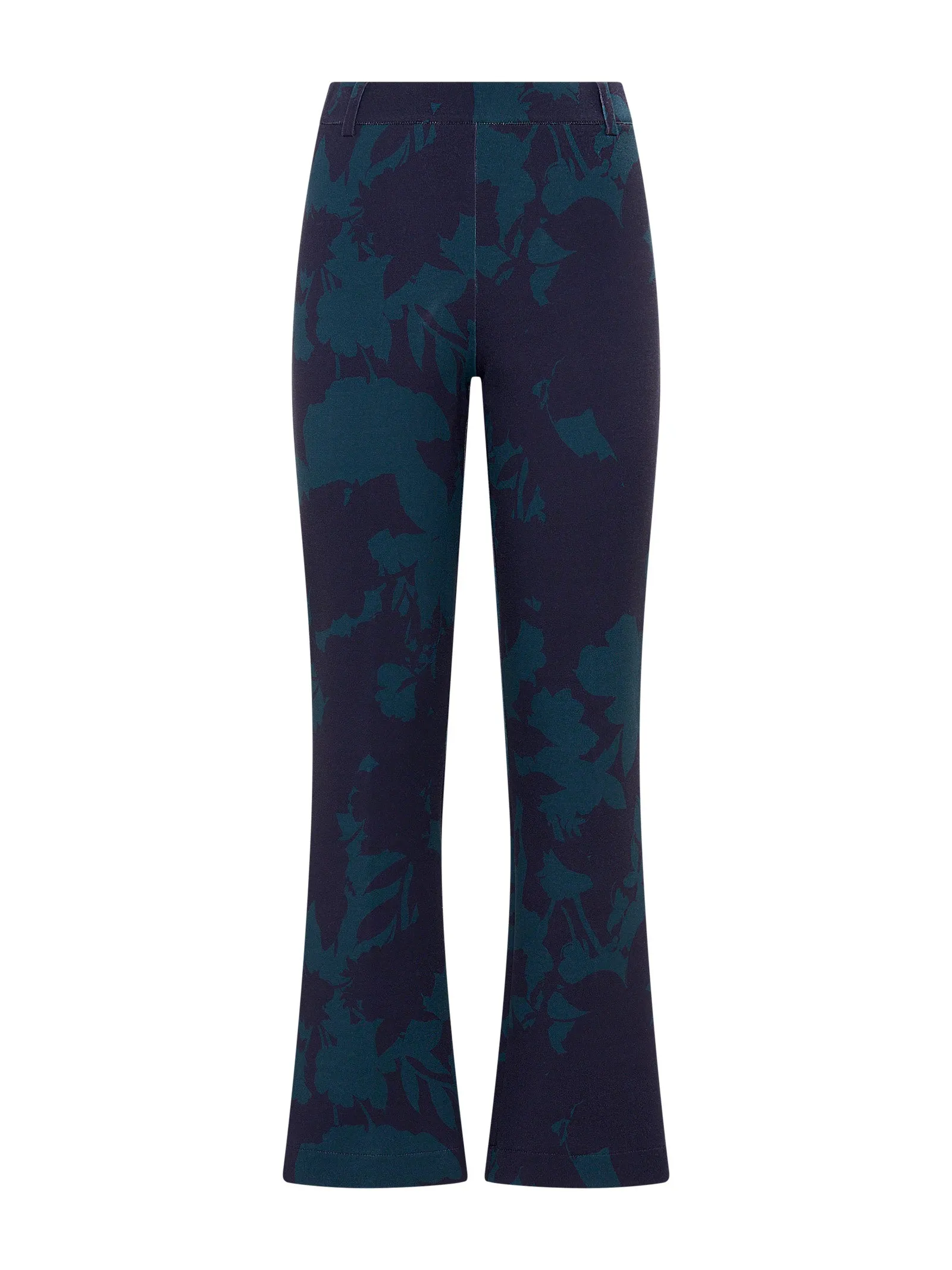 Flare Pants in Digital Wool - Reflecting Pond