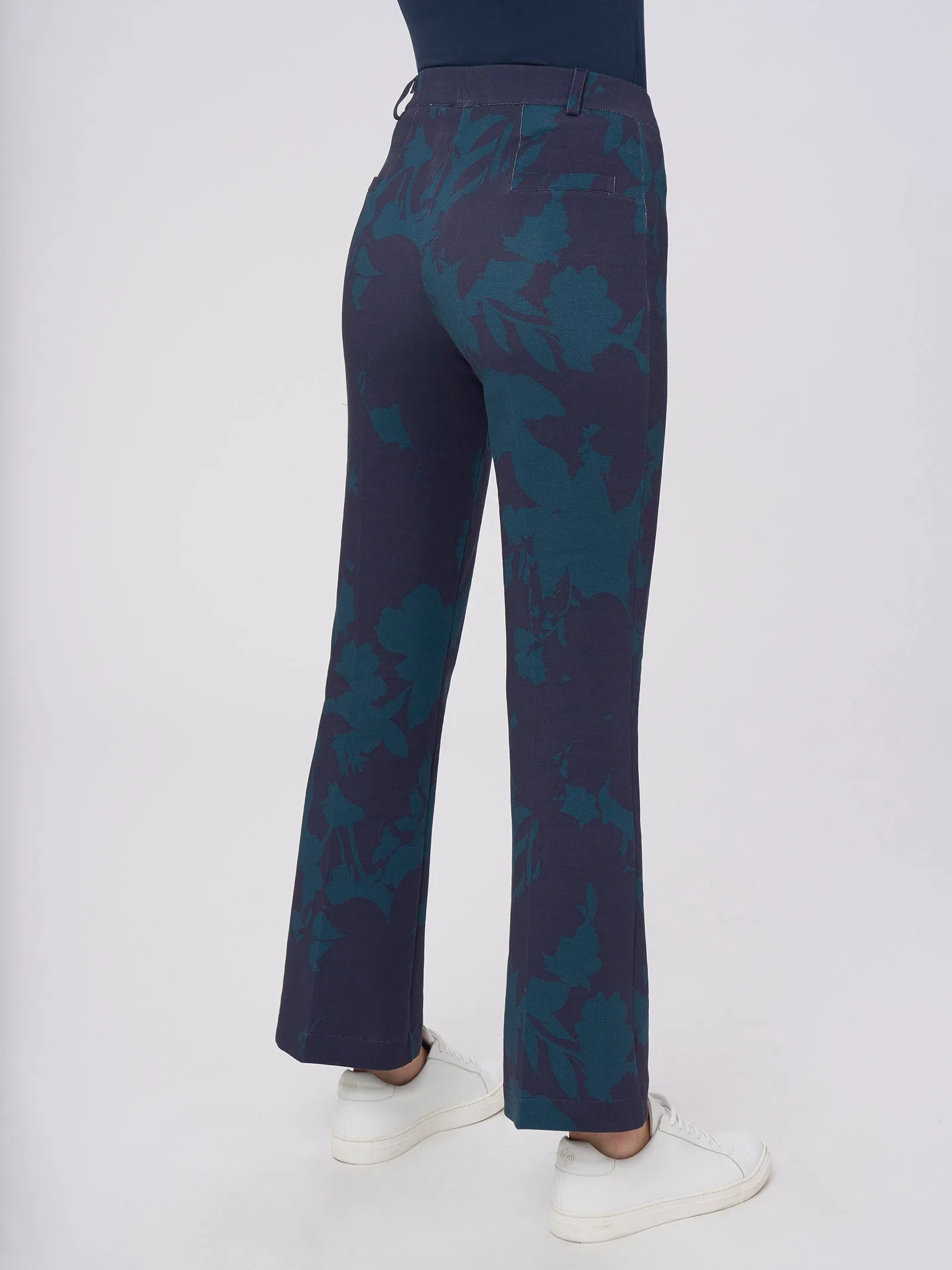 Flare Pants in Digital Wool - Reflecting Pond