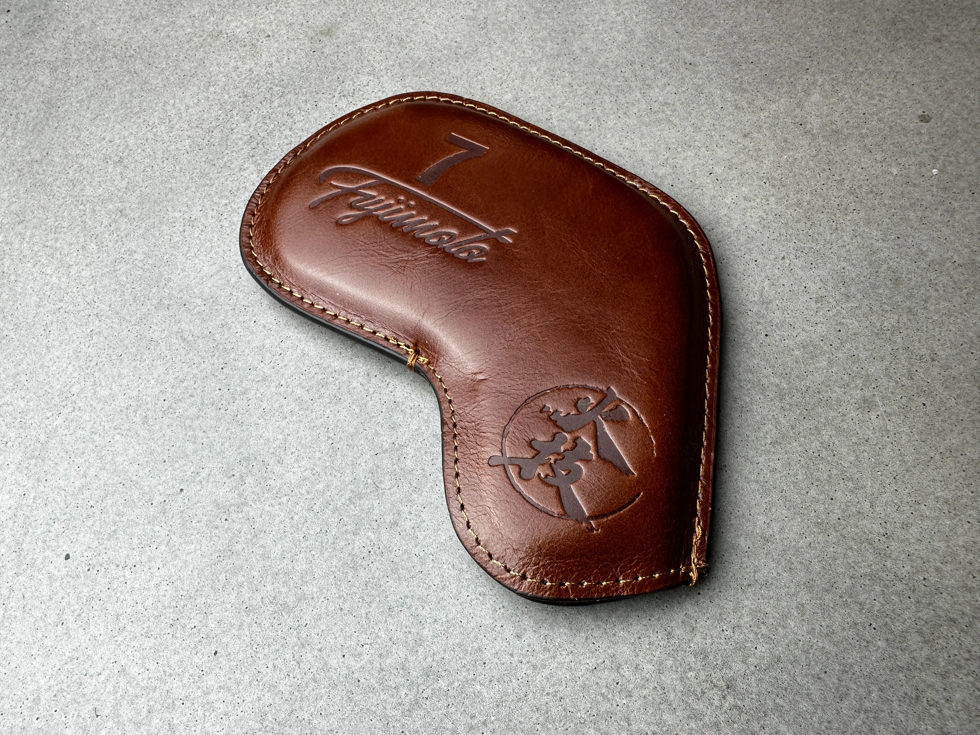 Brown Leather Fujimoto Golf Iron Headcovers