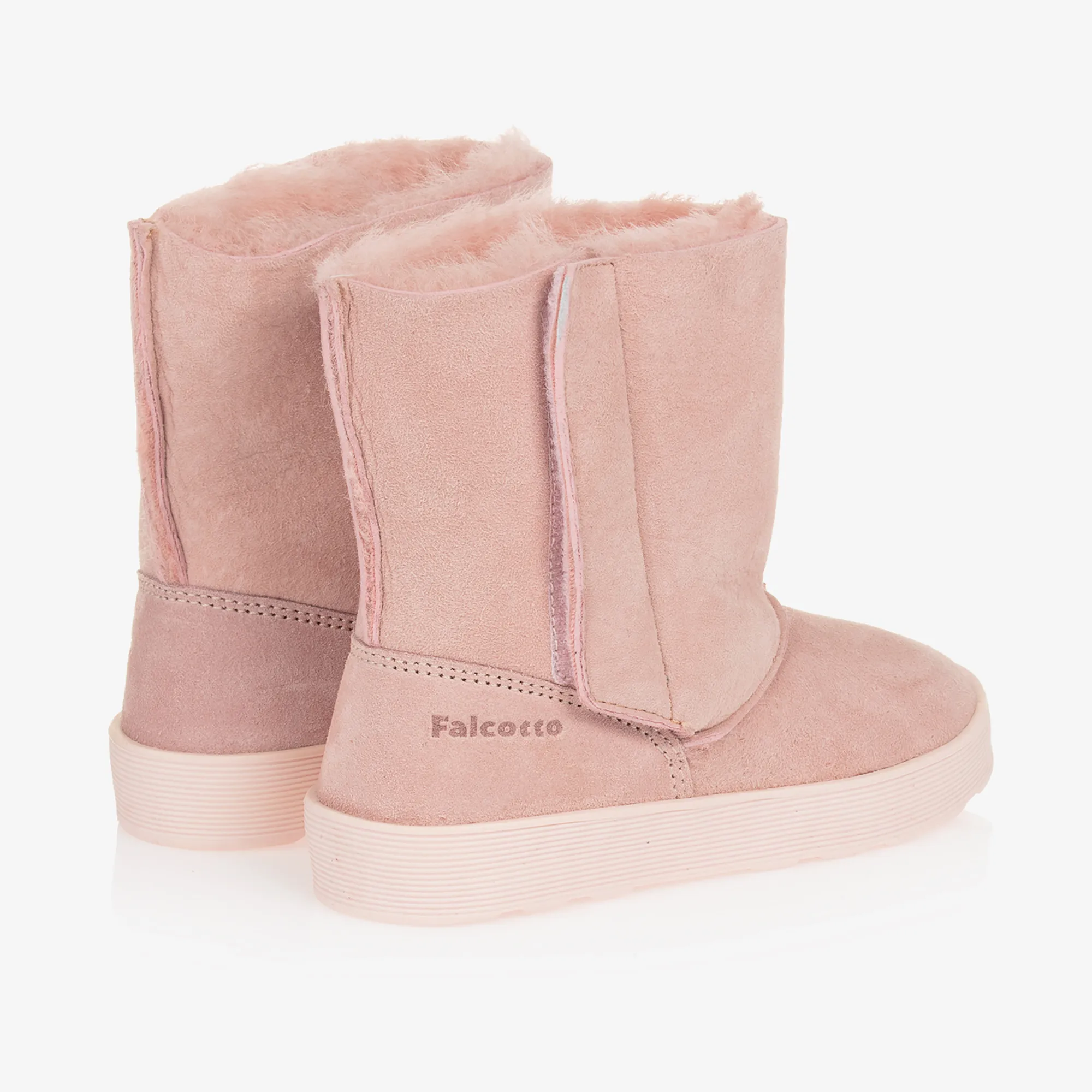 Girls Pink Suede Leather Boots