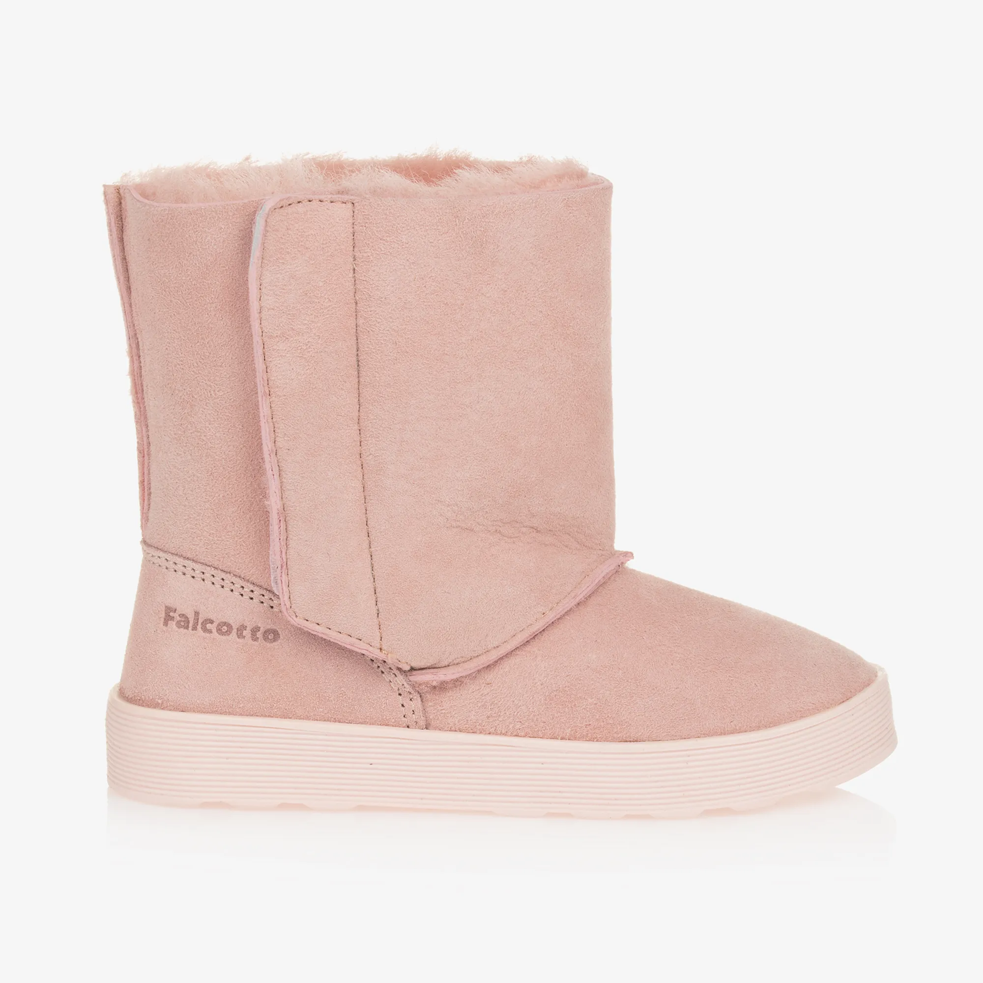 Girls Pink Suede Leather Boots