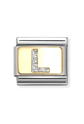 Nomination Composable Classic Link Glitter Letter L in Gold