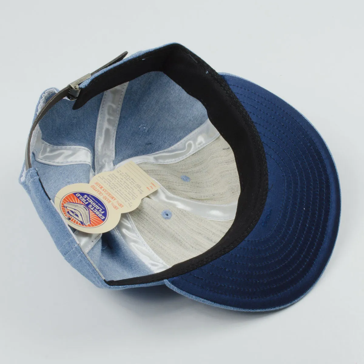 Washed Denim USN Cap with Adjustable Cotton Strap