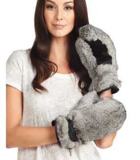 Grey Siberia Rabbit Fur Mittens