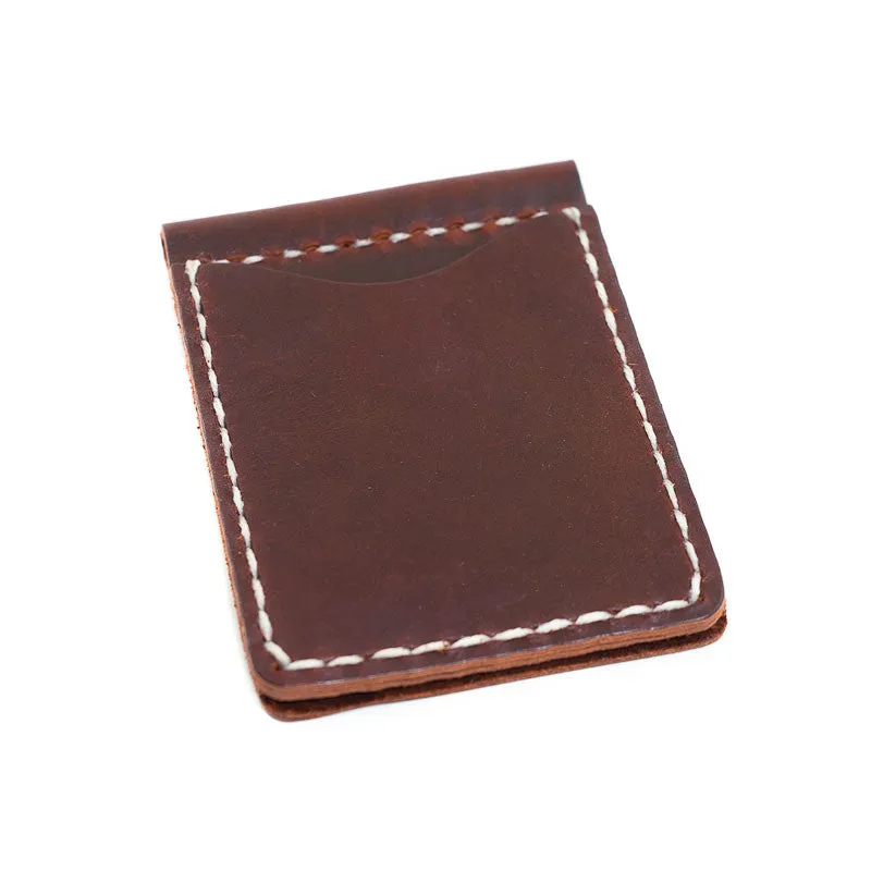 Hand Sewn Leather Money Clip Wallet in Various Colors