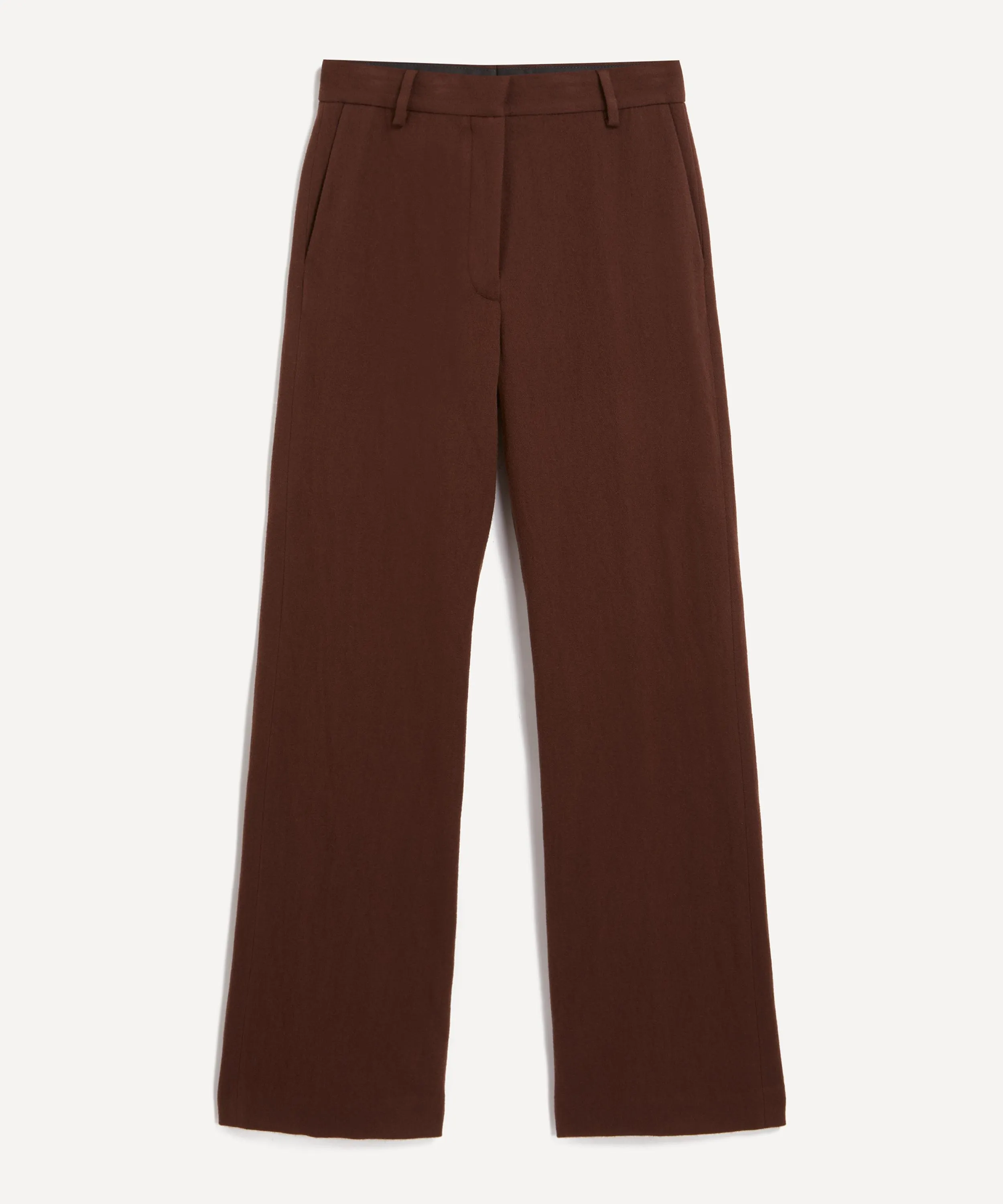 High-Waisted Straight Leg Wool Trousers