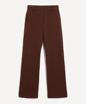 High-Waisted Straight Leg Wool Trousers