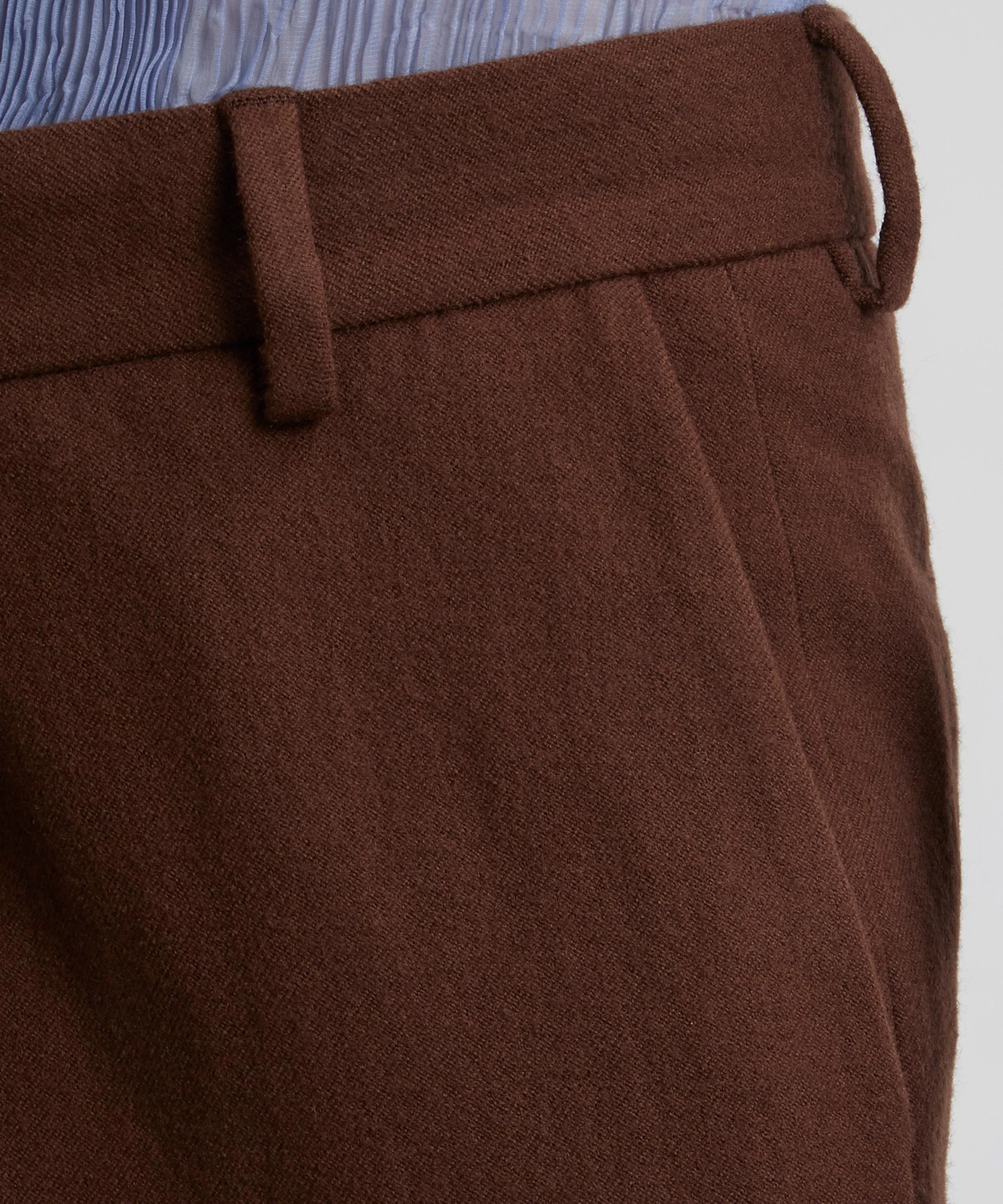 High-Waisted Straight Leg Wool Trousers