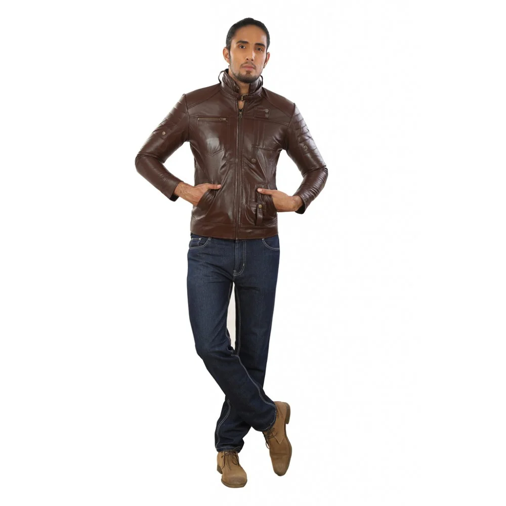 Hiller Brown FAUX Leather Jacket