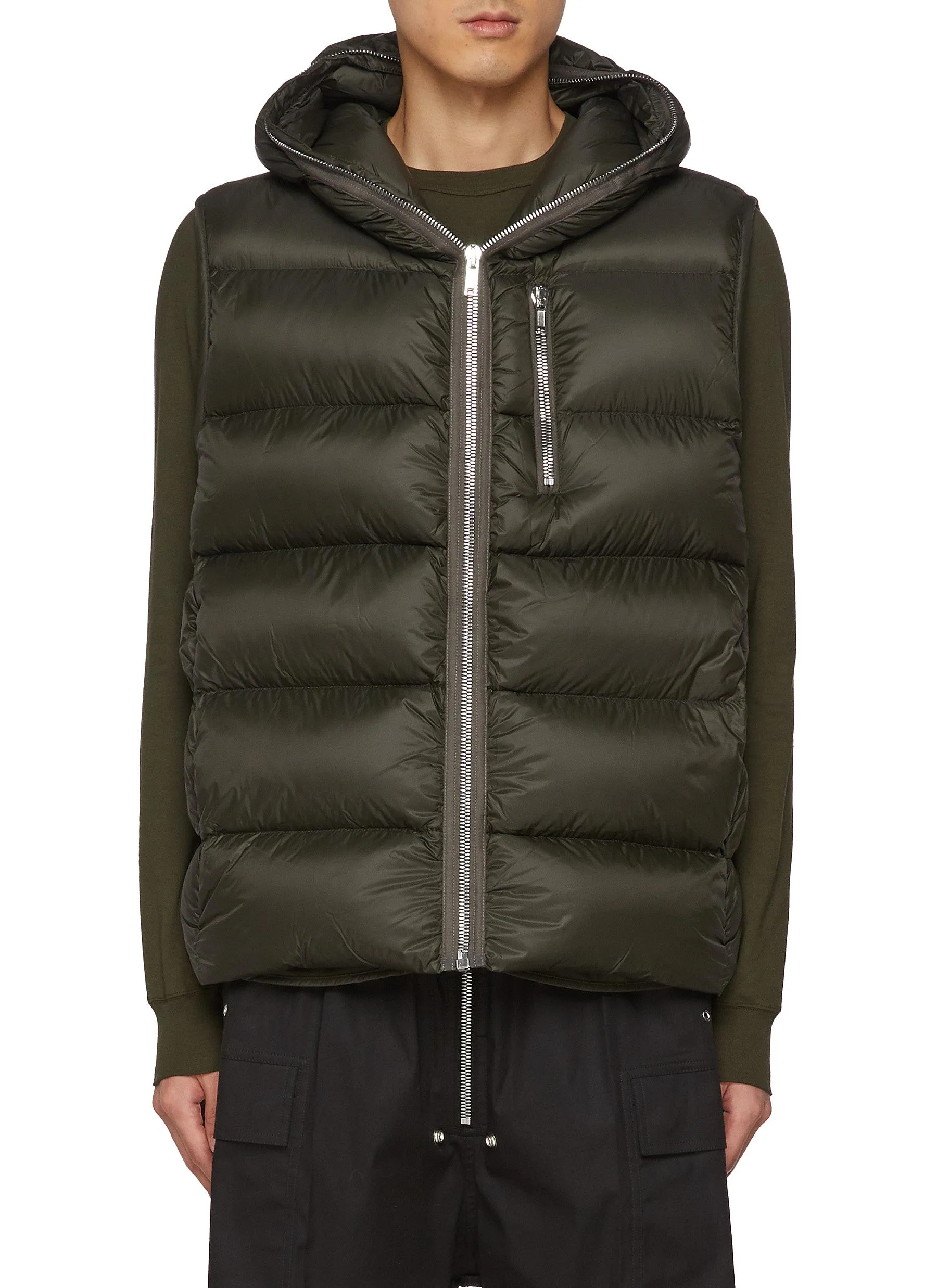 Hooded Puffer Vest by RICK OWENS