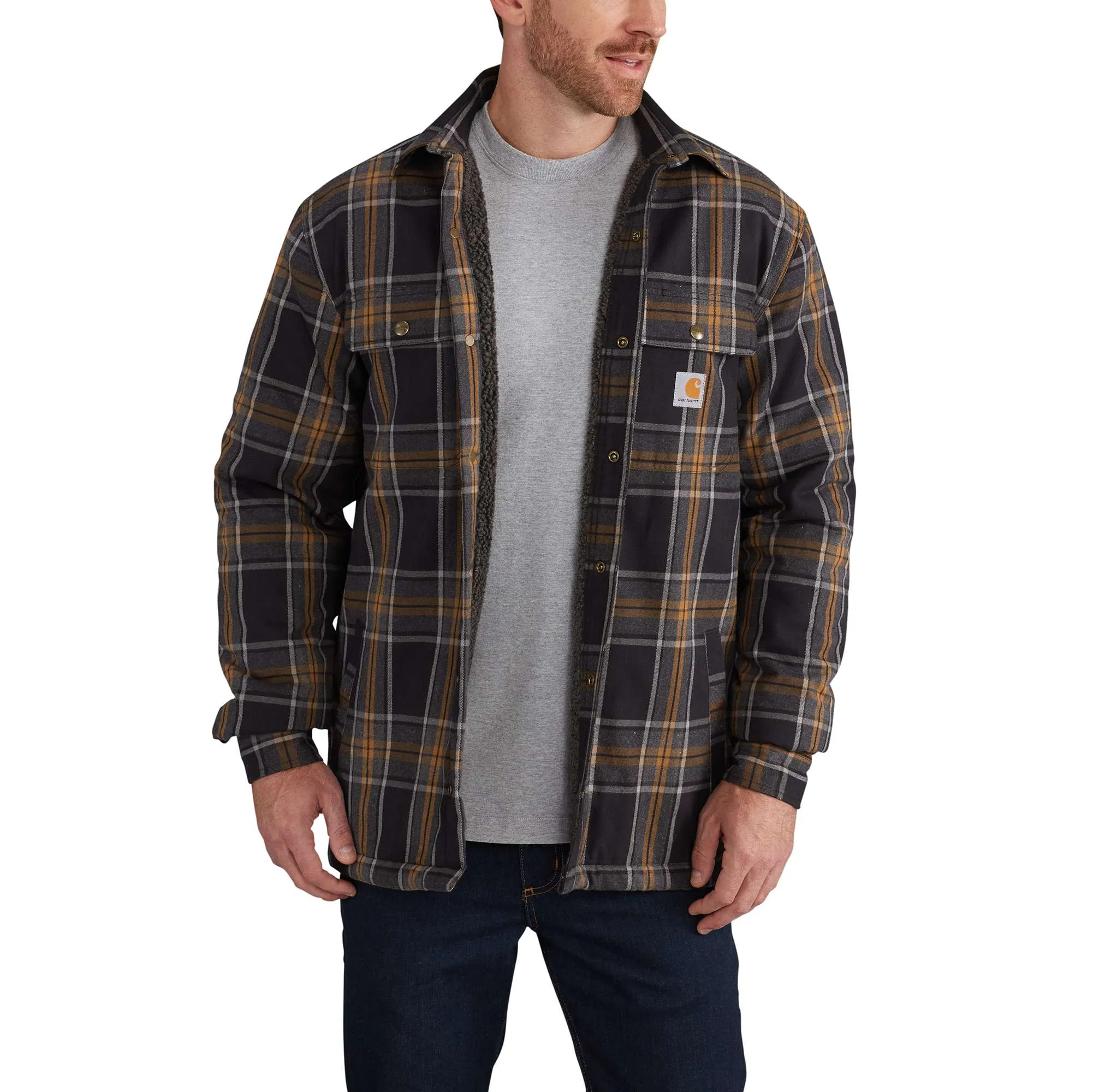 Flannel Shirt Jac with Cozy Sherpa Lining