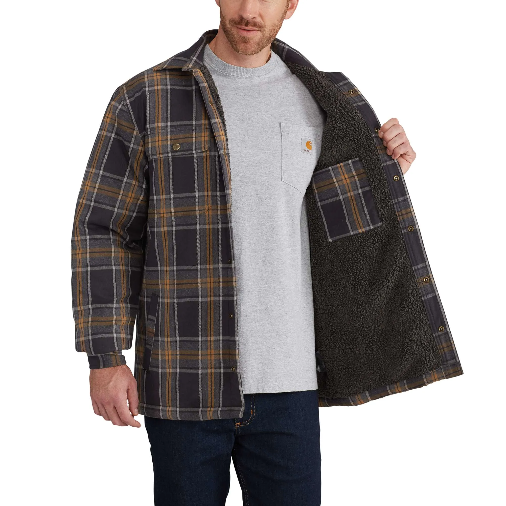 Flannel Shirt Jac with Cozy Sherpa Lining