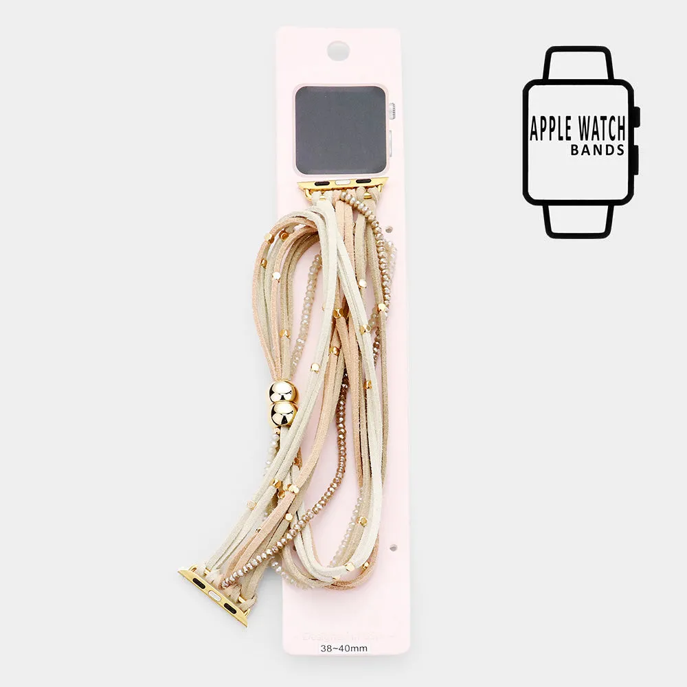 iLLASPARKZ Apple Watch Wrap Bead Suede Leather Band