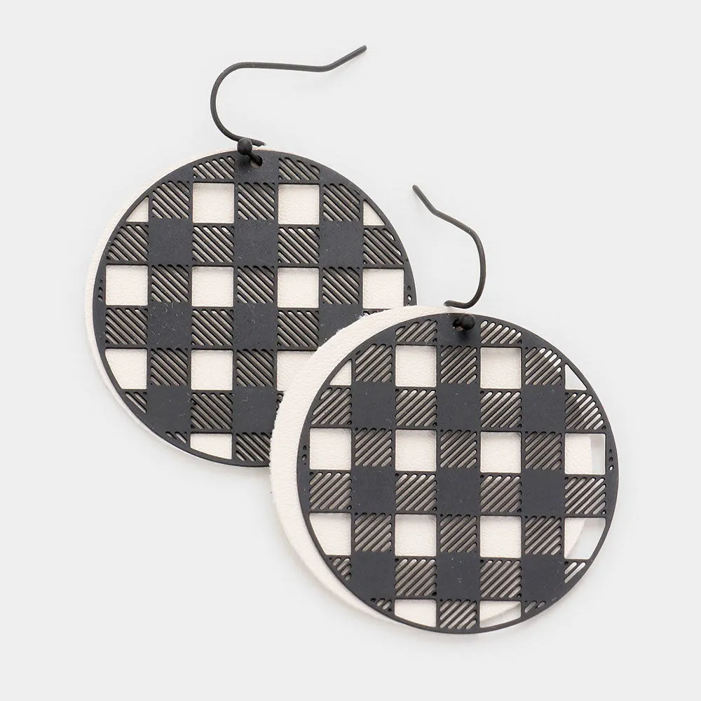 iLLASPARKZ Slash Pattern Round Leather Earrings