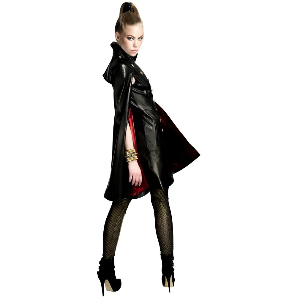 Lambskin Leather Trench Coat Inspired Cape