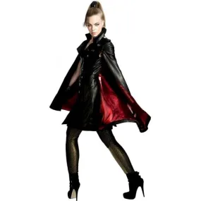 Lambskin Leather Trench Coat Inspired Cape