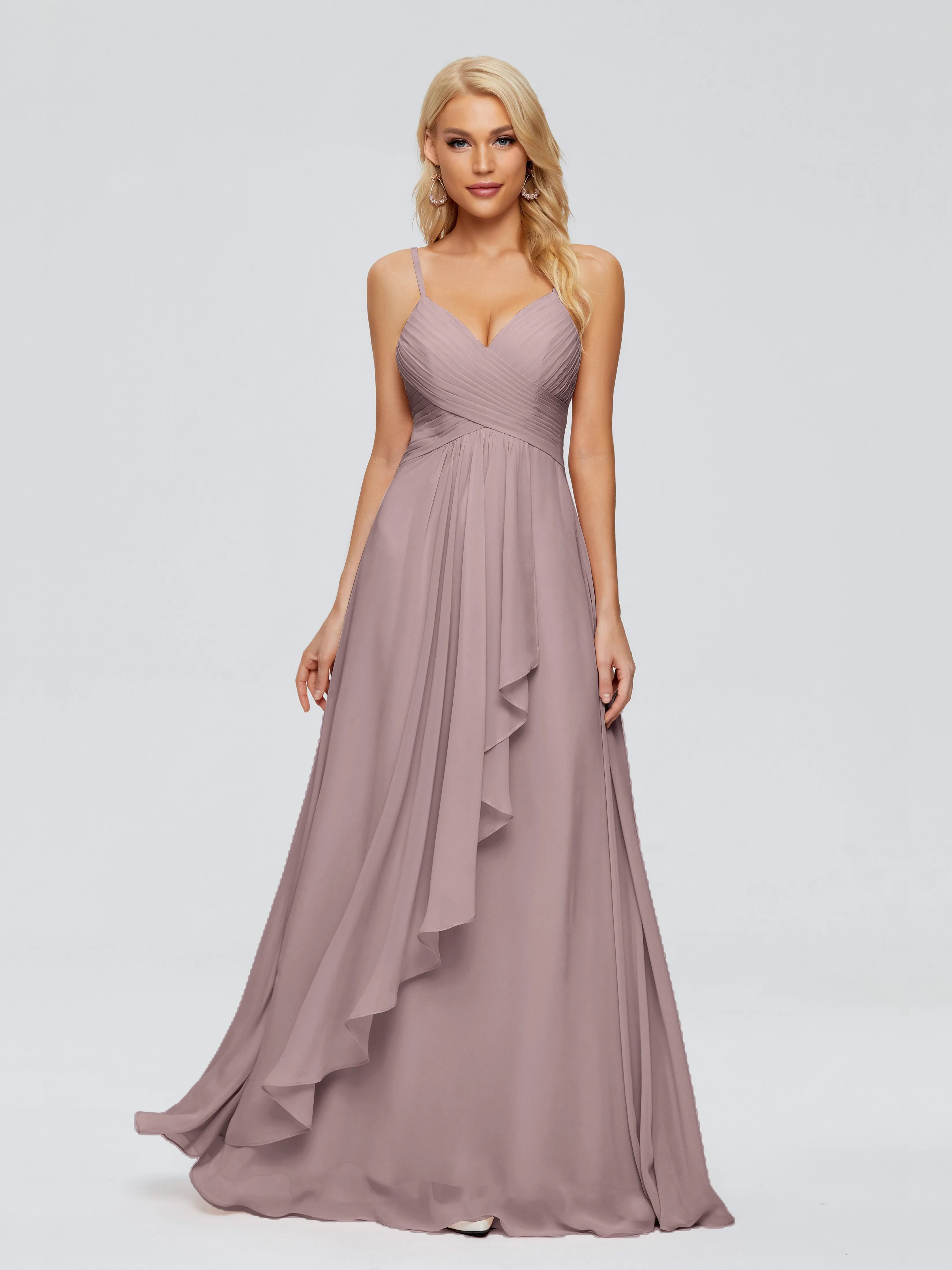 Trapeze Spaghetti Strap Chiffon Bridesmaid Dresses