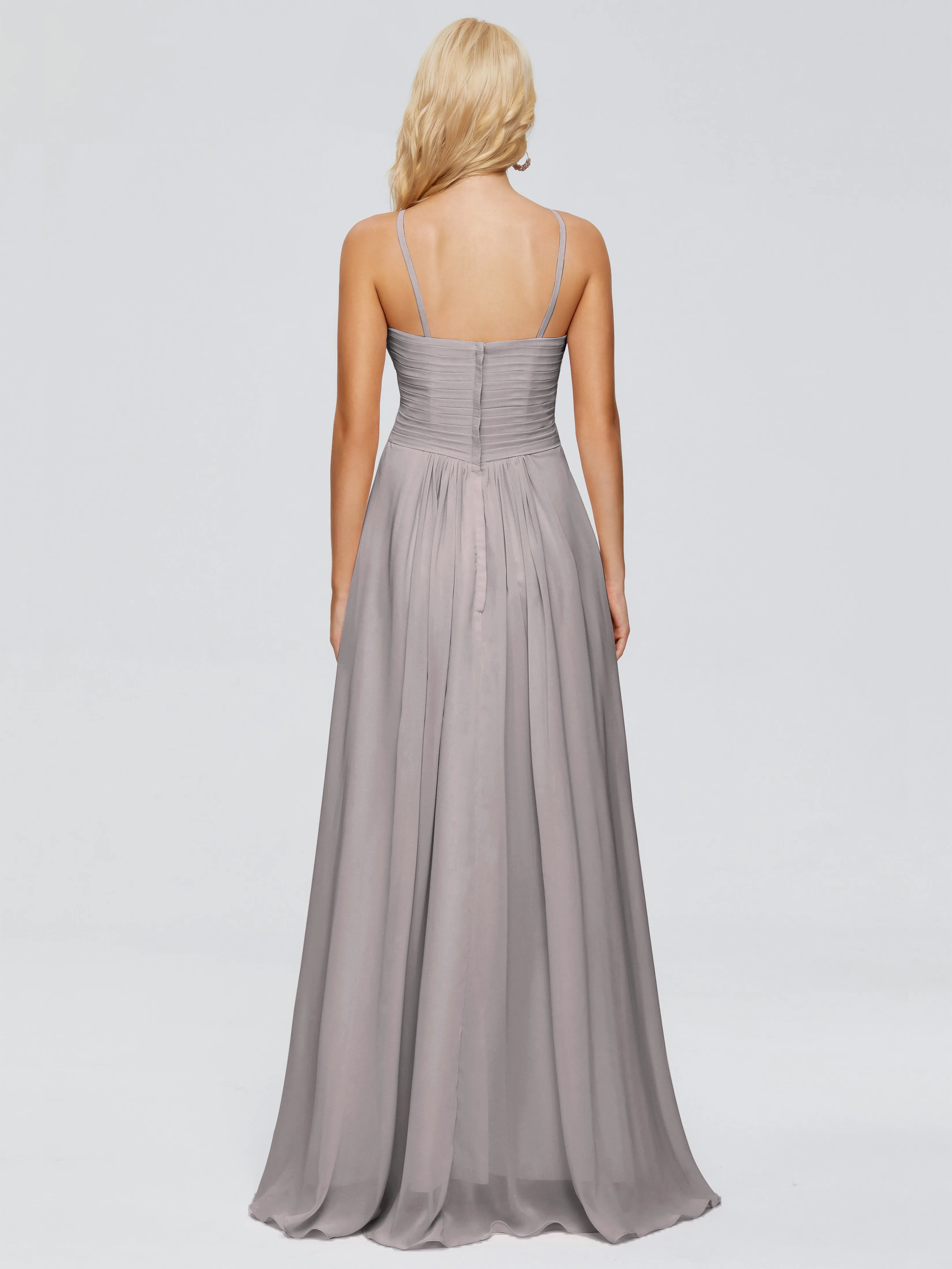 Trapeze Spaghetti Strap Chiffon Bridesmaid Dresses