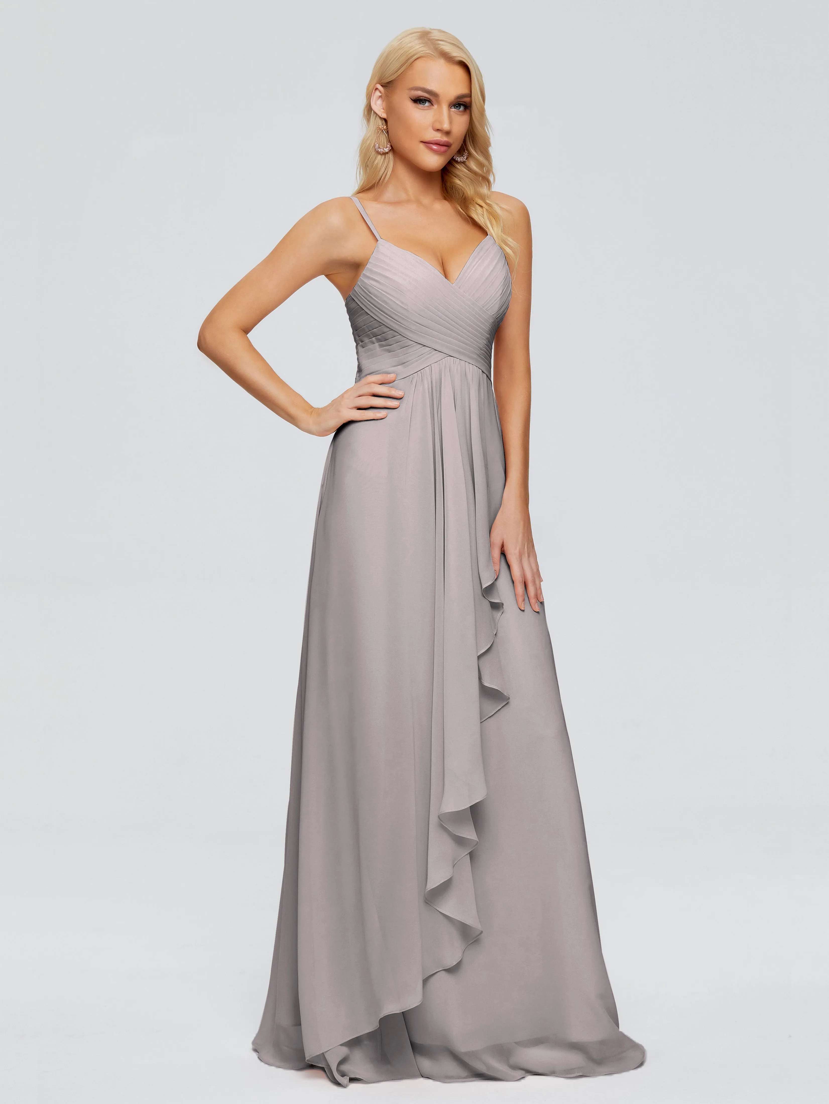 Trapeze Spaghetti Strap Chiffon Bridesmaid Dresses