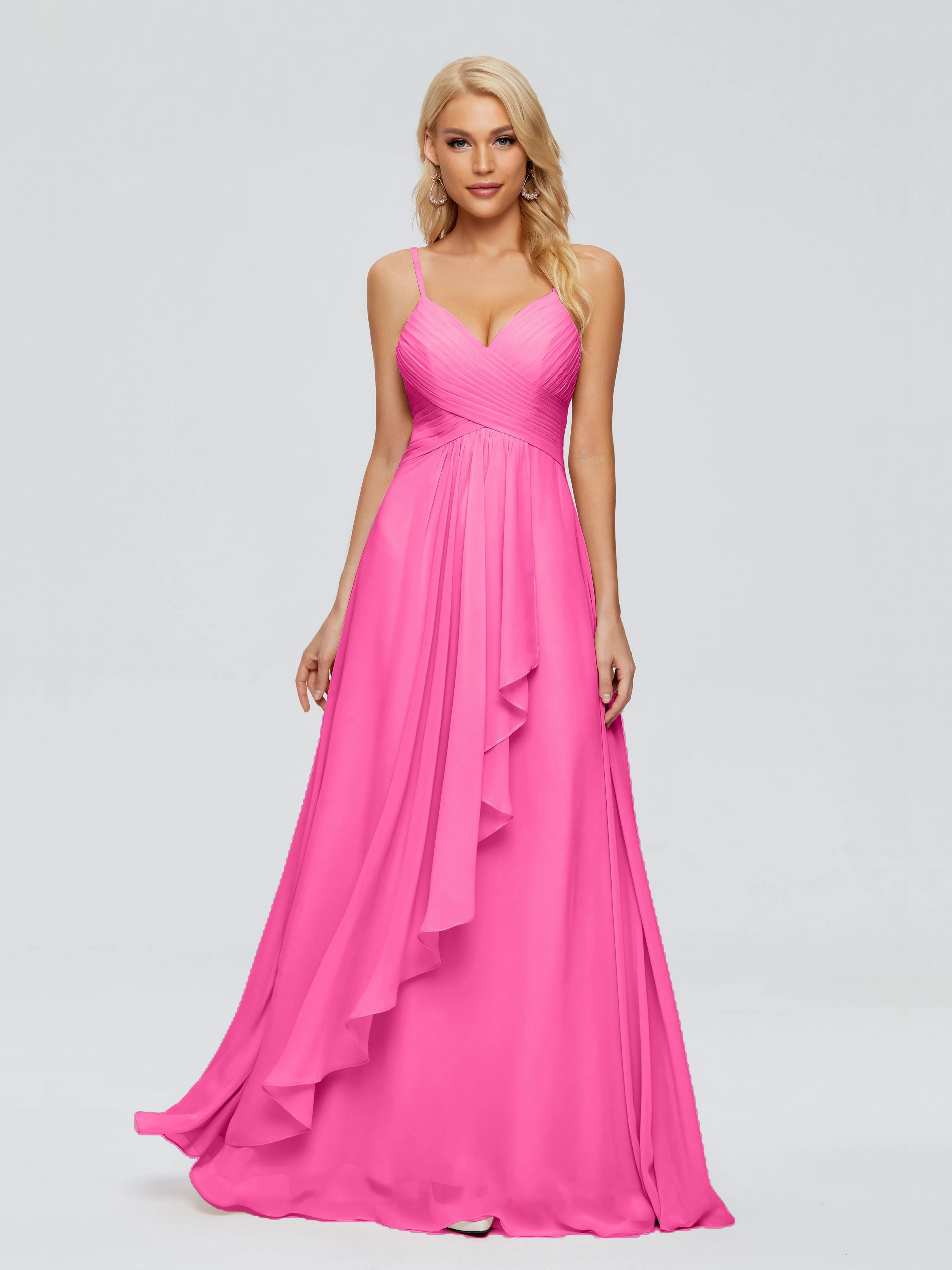 Trapeze Spaghetti Strap Chiffon Bridesmaid Dresses