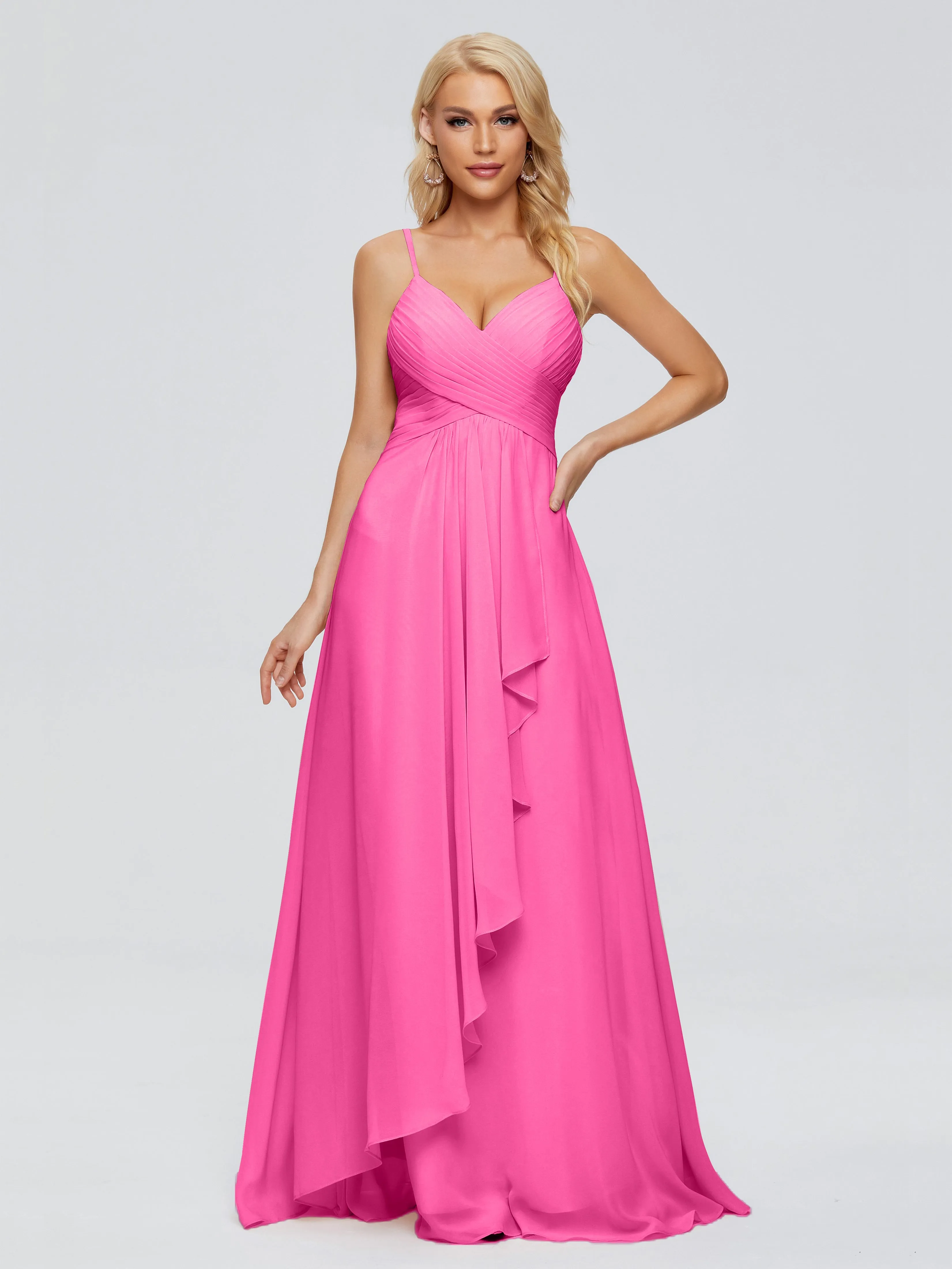 Trapeze Spaghetti Strap Chiffon Bridesmaid Dresses