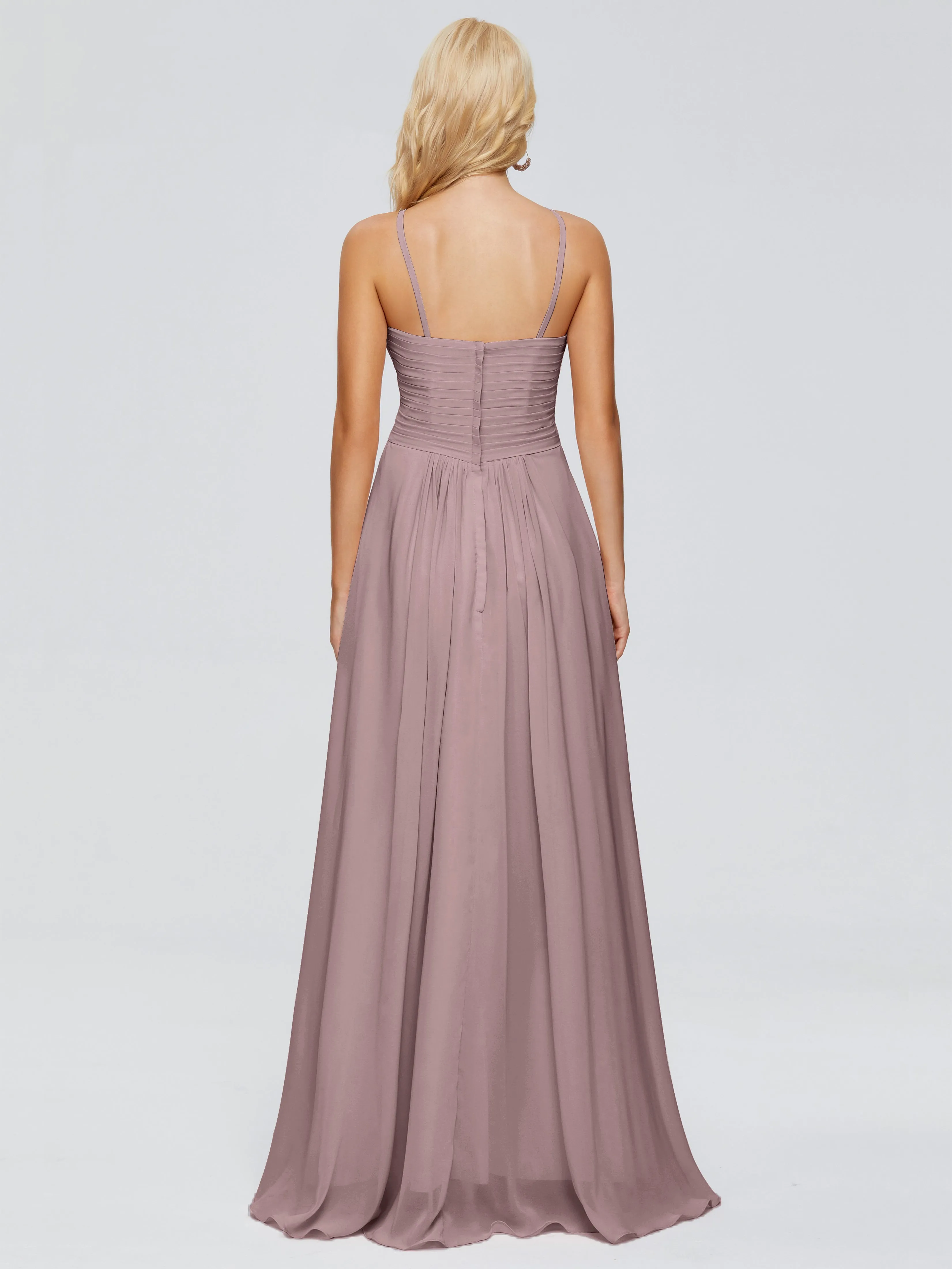 Trapeze Spaghetti Strap Chiffon Bridesmaid Dresses