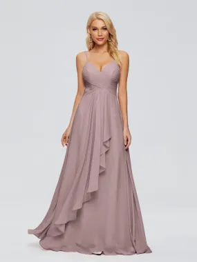 Trapeze Spaghetti Strap Chiffon Bridesmaid Dresses