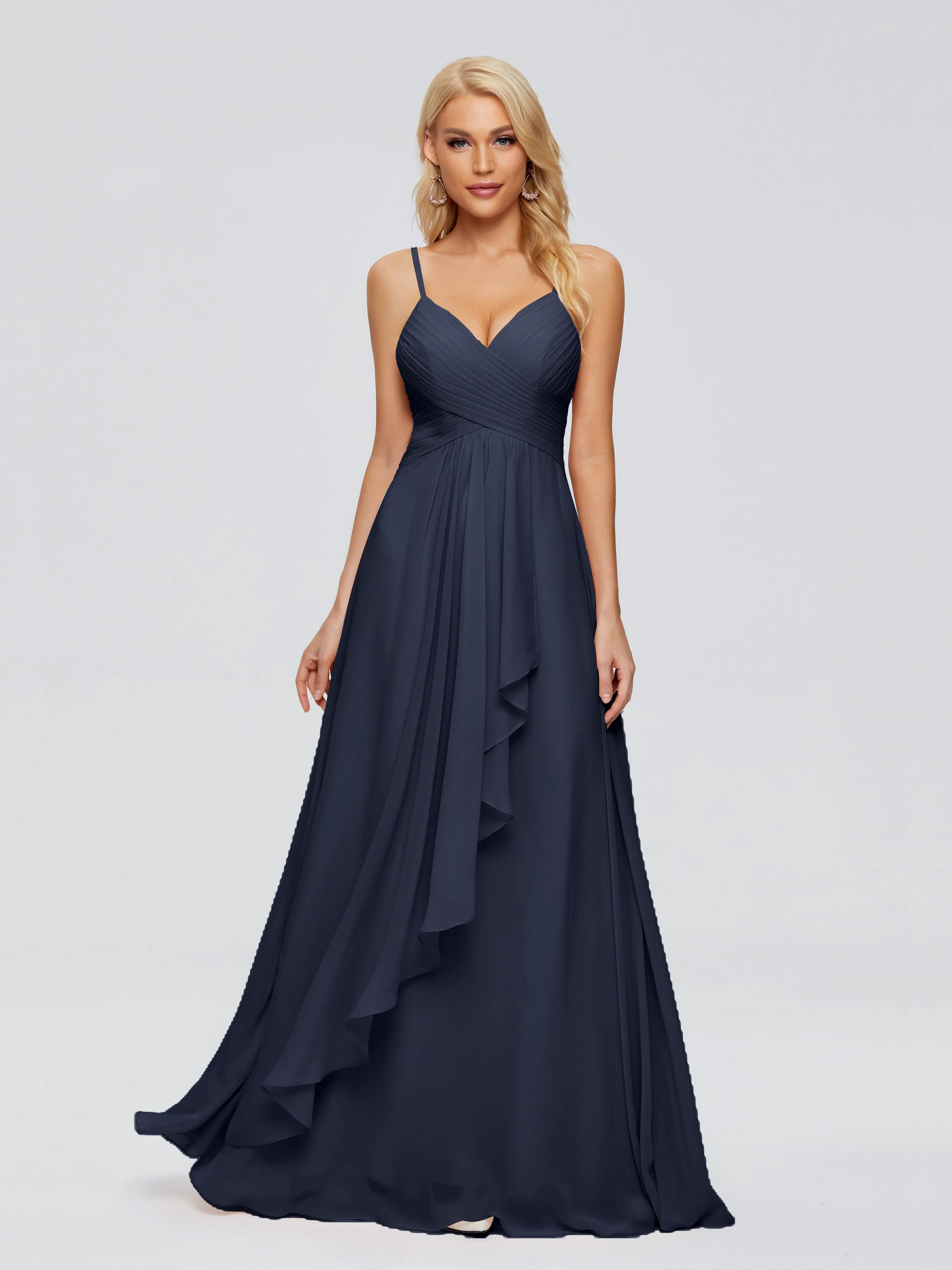 Trapeze Spaghetti Strap Chiffon Bridesmaid Dresses