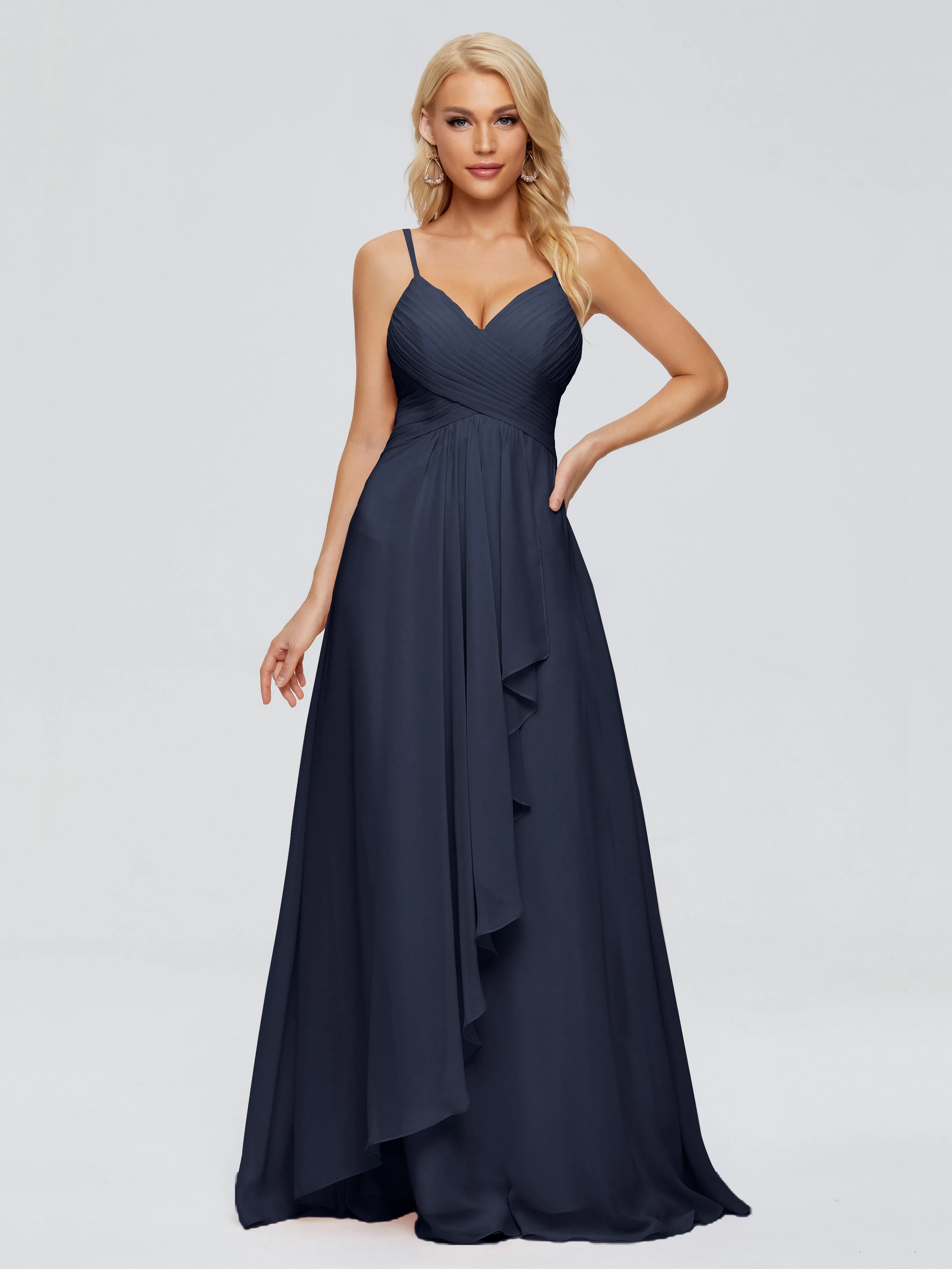 Trapeze Spaghetti Strap Chiffon Bridesmaid Dresses