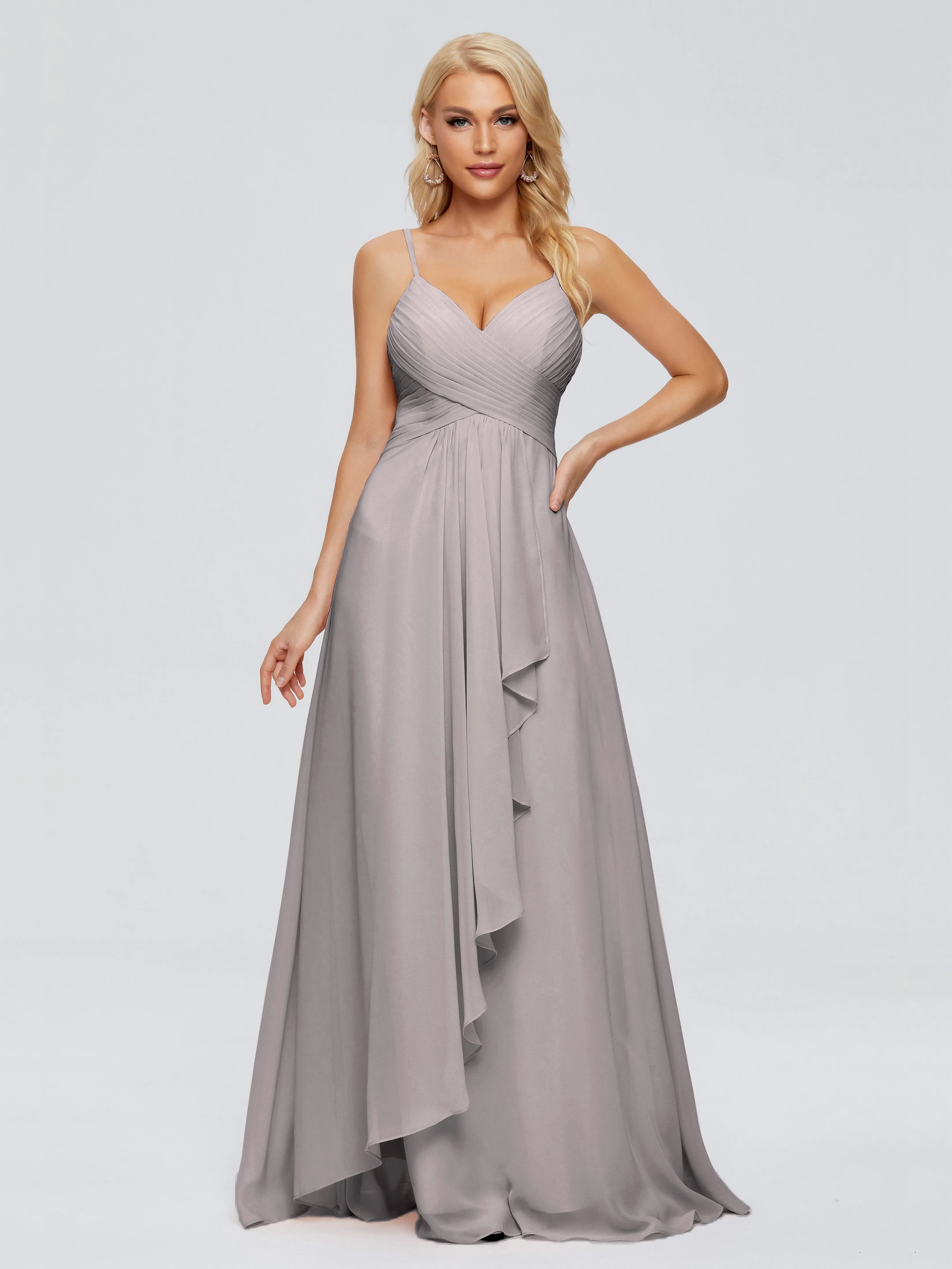 Trapeze Spaghetti Strap Chiffon Bridesmaid Dresses