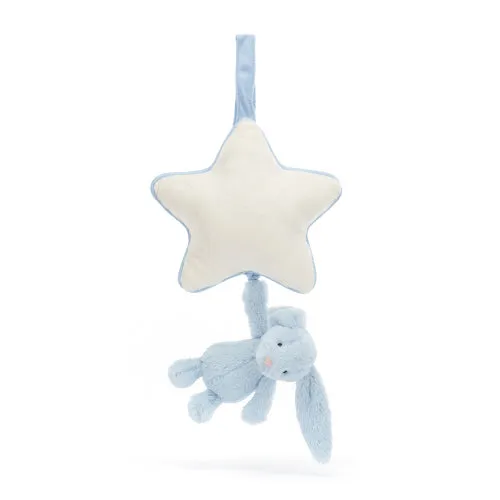 Bashful Bunny Blue Musical Pull by Jellycat