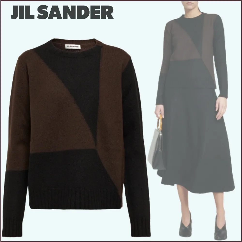 Wool U-Neck Long Sleeves by Jil Sander for Casual Street Style