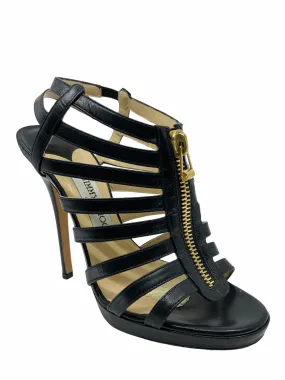 Size 8 Leather Caged Heeled Jimmy Choo Sandals