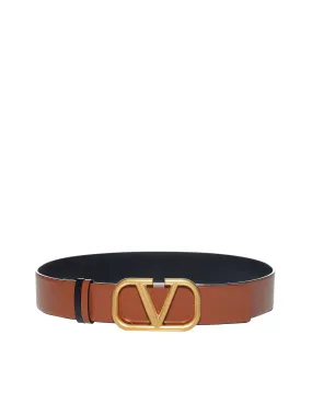 VLogo Plaque Buckle Reversible Belt