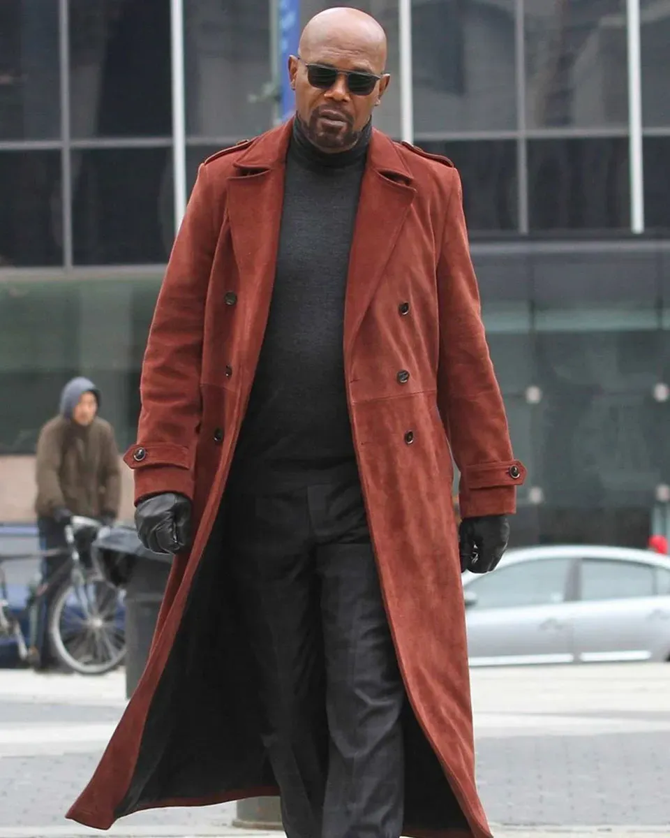 John Shaft Samuel L. Jackson Leather Trench Coat