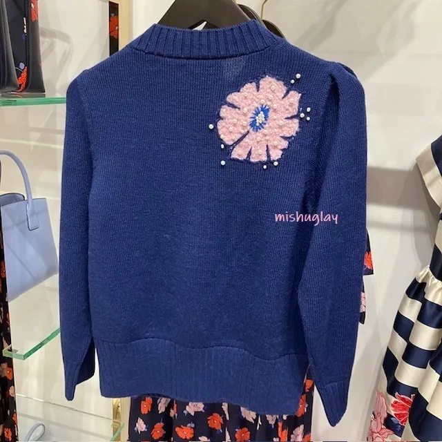 Elegant Wool Long Sleeves with Flower Patterns by kate spade new york