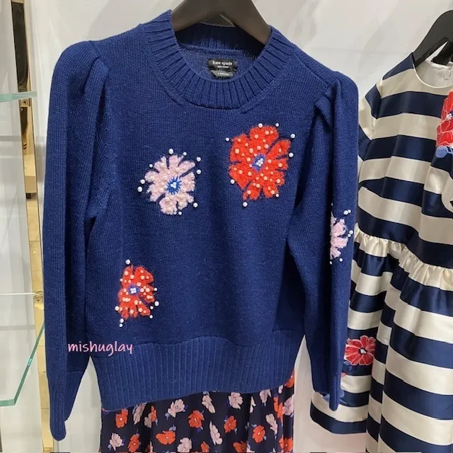 Elegant Wool Long Sleeves with Flower Patterns by kate spade new york