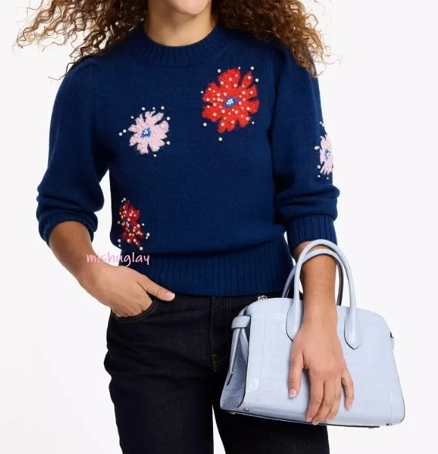 Elegant Wool Long Sleeves with Flower Patterns by kate spade new york