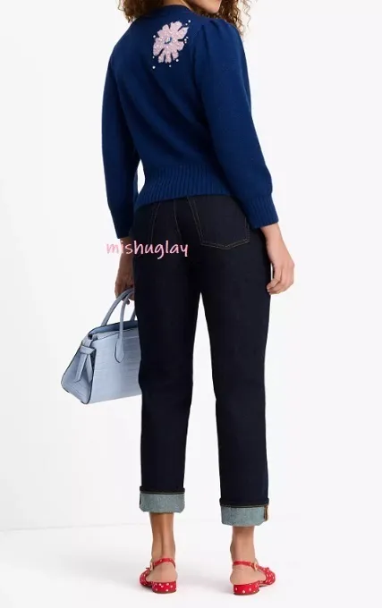 Elegant Wool Long Sleeves with Flower Patterns by kate spade new york