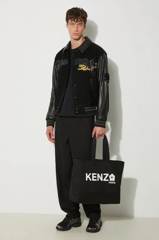 Kenzo Cargo Jogpant wool trousers black color