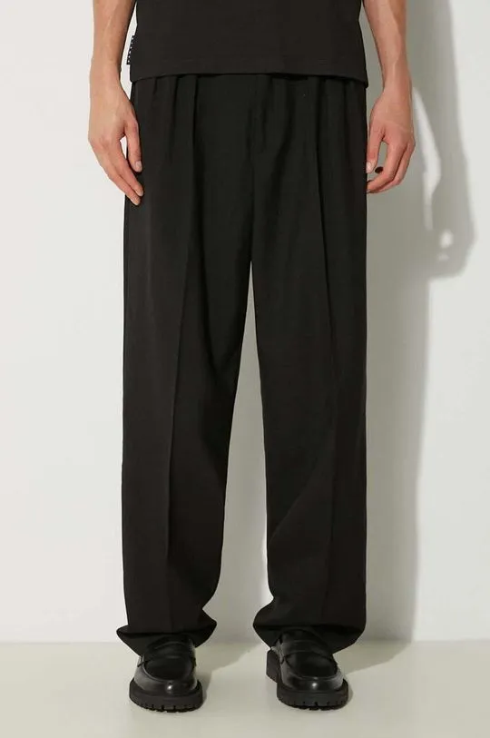 Kenzo Pleated Tailored Pant wool trousers black color