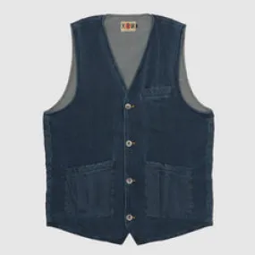 KRM Indigo Dyed Honeycomb Sashiko Vest