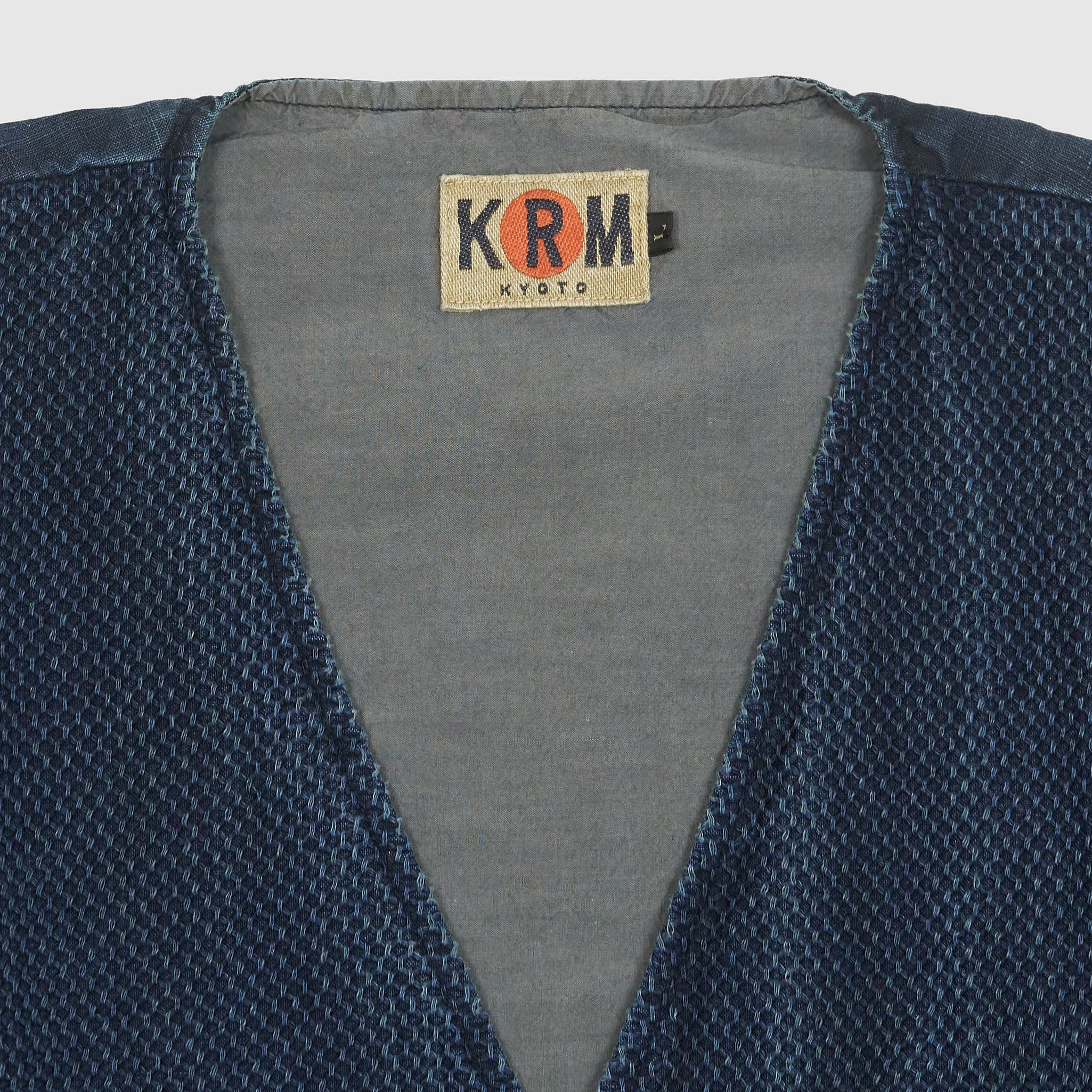 KRM Indigo Dyed Honeycomb Sashiko Vest