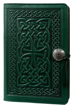 Large Leather Journal -  Celtic Braid in Green Large