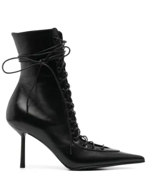 Classic Black Leather Boots by Le Silla - 85mm Heel