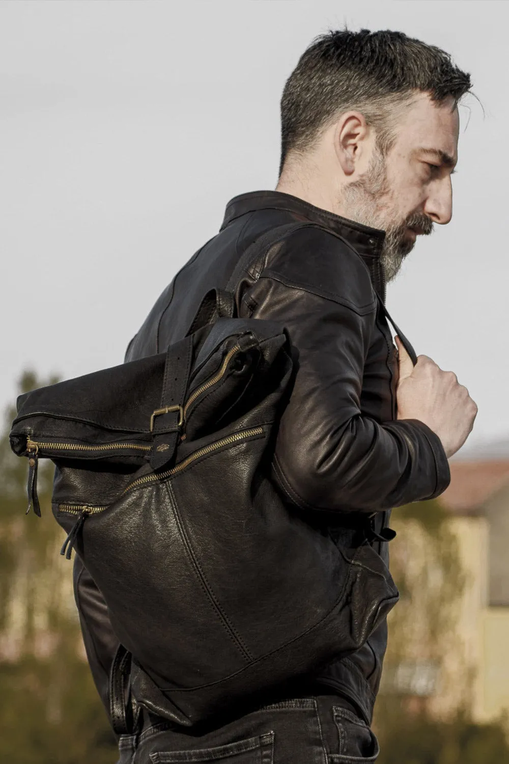 Leather Backpack by CHAMPS