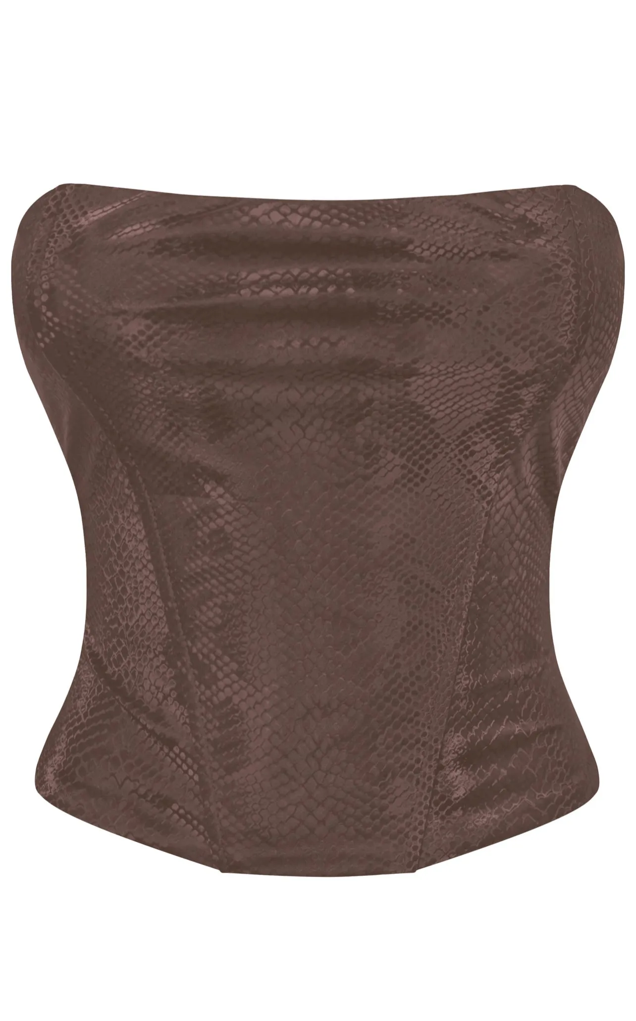 Snake Print Leather Corset Crop Top - Daisy Collection