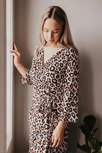 OiOi Mama Dress - Natural Leopard