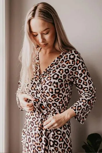 OiOi Mama Dress - Natural Leopard