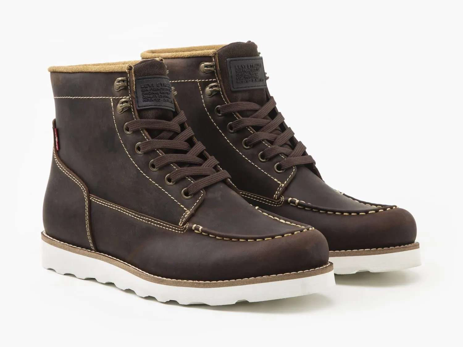 Levi's® Darrow Mocc Lace Up Dark Brown Leather Boots